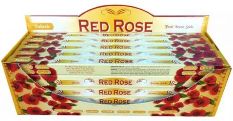 Encens Tulasi Rose Rouge 8 bâtonnets