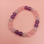 Bracelet Enfant Quartz Rose, Aigue Marine et Améthyste calme et sommeil