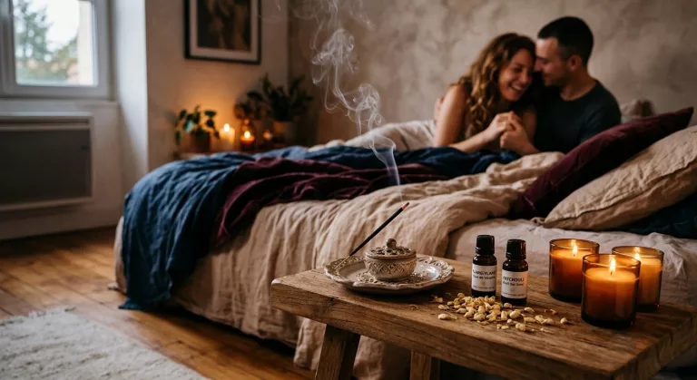 Lire la suite à propos de l’article Encens aphrodisiaques et sensualité : guide des parfums stimulants pour couples