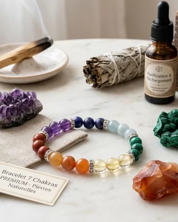 Bracelet 7 Chakras Premium 3-Mix perles 8mm – Équilibre et énergie naturelle