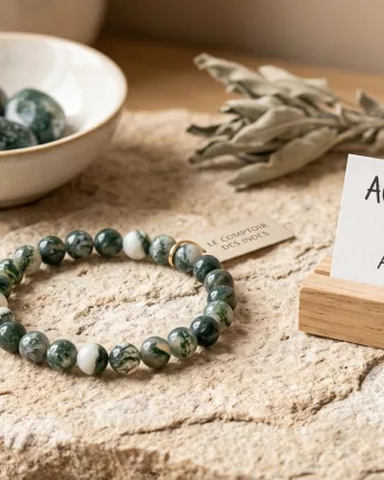Bracelet Agate Arbre 8mm – Pierre d’ancrage naturelle venue d’Afrique du Sud