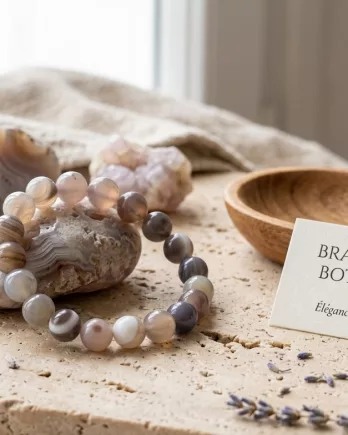 Bracelet Agate Botswana 8mm AA : élégance naturelle et énergie apaisante