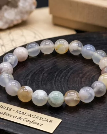 Bracelet Agate Cerise 8mm – Pierre naturelle de Madagascar