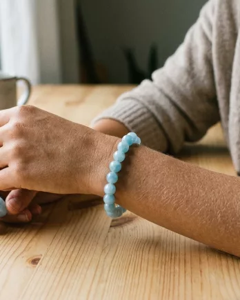 Bracelet Aigue Marine AA 8mm – Élégance et sérénité naturelle