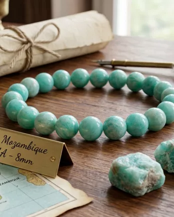 Bracelet Amazonite &lsquo;AA&rsquo; perles 8mm – Mozambique