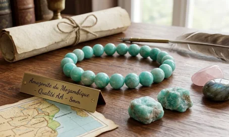 Bracelet Amazonite 'AA' perles 8mm – Mozambique Bracelet Amazonite 'AA' perles 8mm – Mozambique
