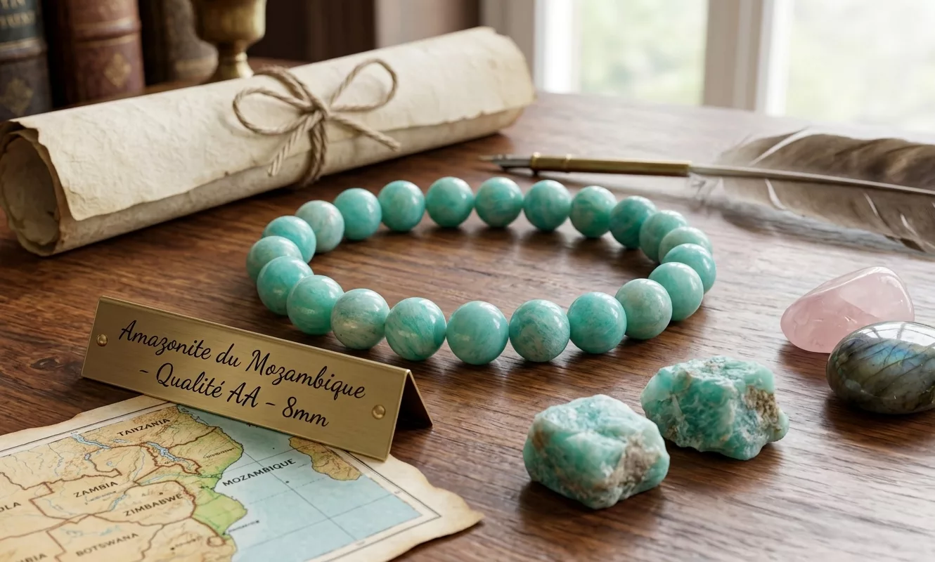 Bracelet Amazonite 'AA' perles 8mm – Mozambique