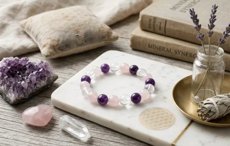 Bracelet Améthyste Quartz Rose 10mm Bracelet Améthyste Quartz Rose 10mm