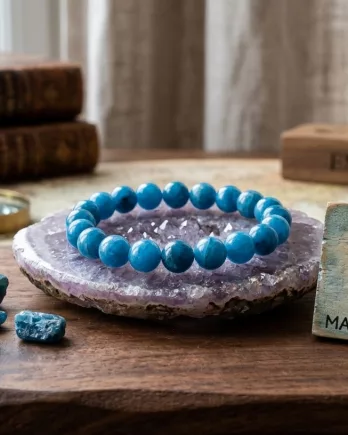 Bracelet Apatite AAA 8mm du Madagascar : énergie, clarté et élégance naturelle