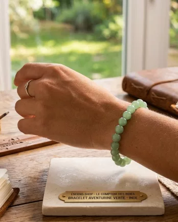 Bracelet Aventurine Verte 8mm – Pierre Naturelle d’Inde