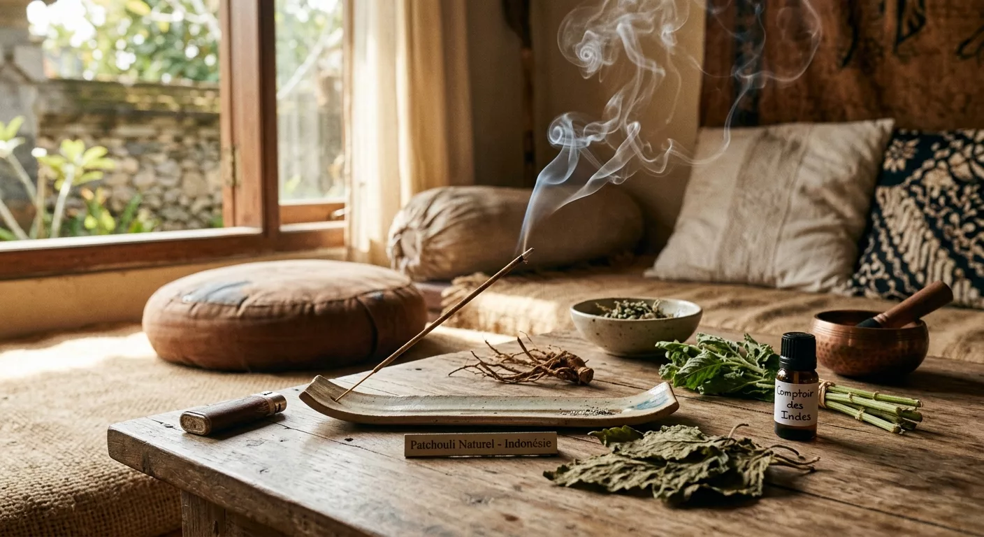Lire la suite à propos de l’article Encens Patchouli : origines, bienfaits et utilisation complète