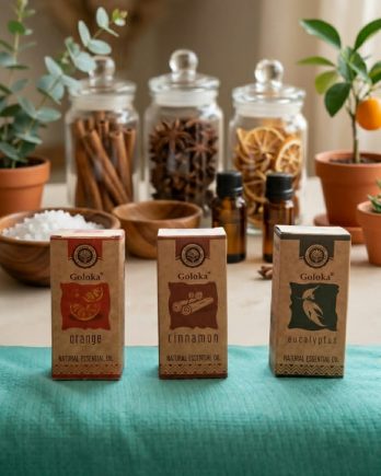 Lot 3 Huiles Essentielles Goloka – Trio Essentiel Bien‑Être Eucalyptus, Cannelle & Orange
