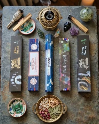 Lot d’encens Rituels de Lune & Cristaux 5 boîtes bâtonnets