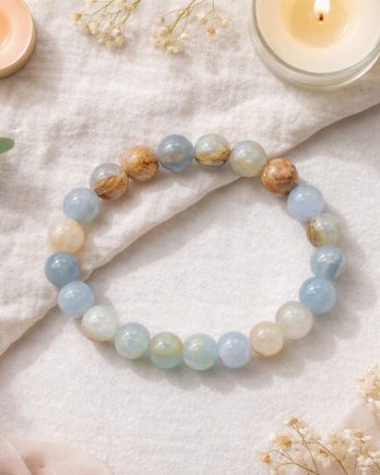 Bracelet Calcite Bleue perles 8mm Bracelet Calcite Bleue perles 8mm