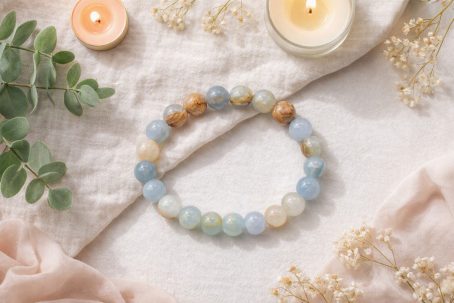 Bracelet Calcite Bleue perles 8mm Bracelet Calcite Bleue perles 8mm