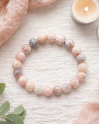 Bracelet opale rose 8mm-2 Bracelet opale rose 8mm